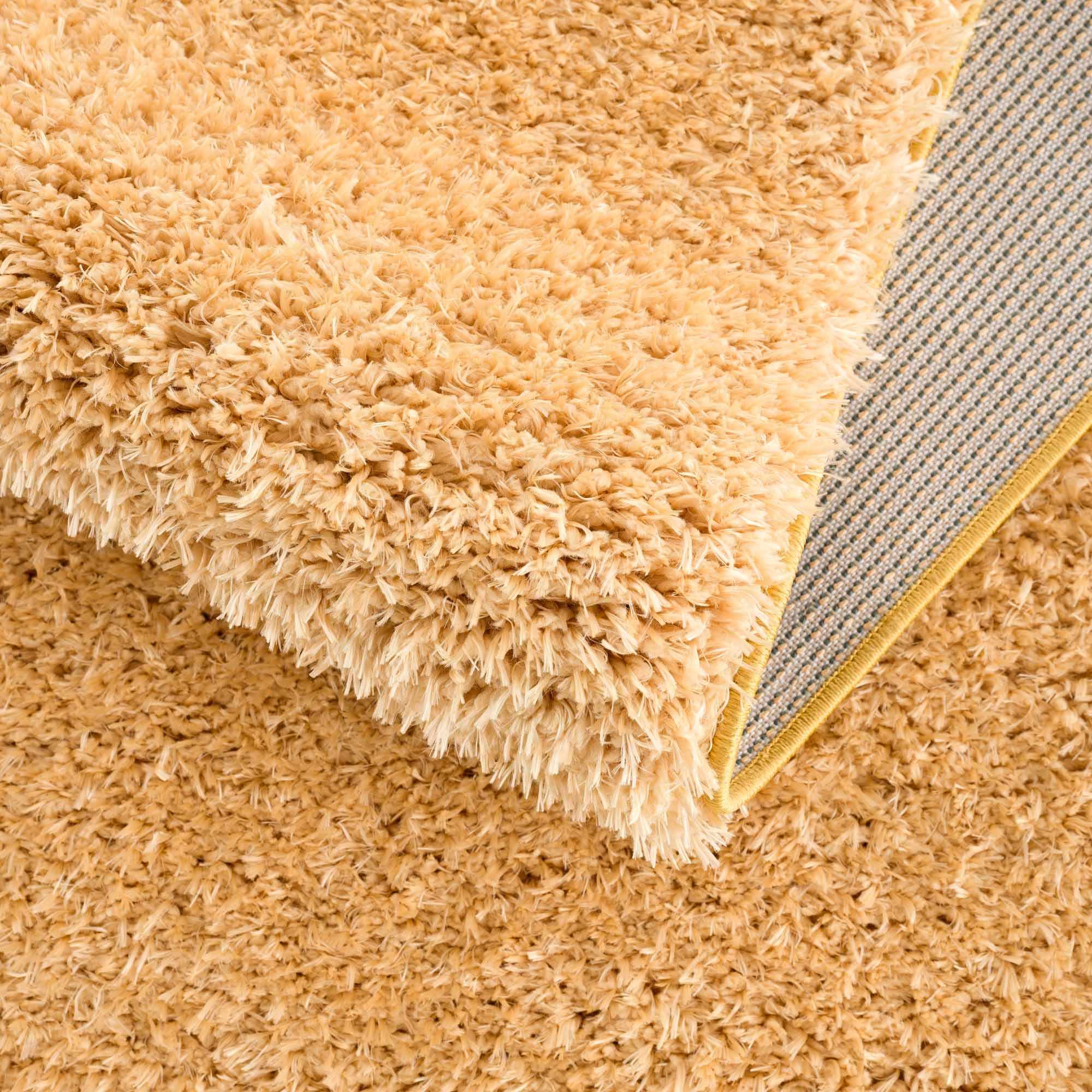 Faina Solid Gold Shag Washable Area Rug - Clearance by Boutique Rugs