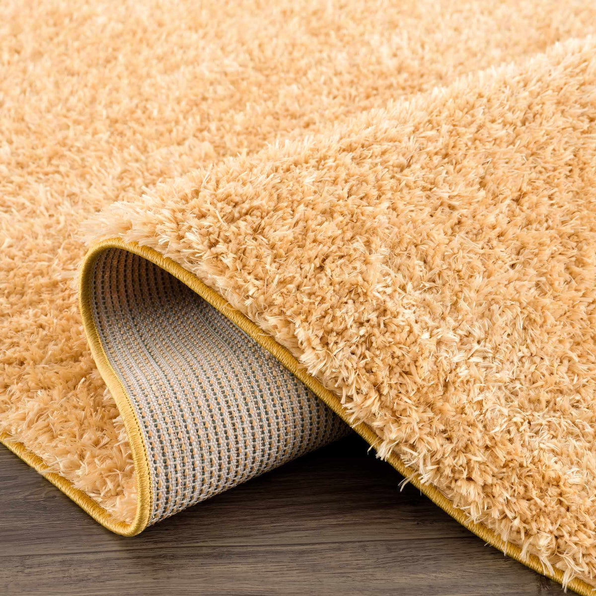 Faina Solid Gold Shag Washable Area Rug - Clearance, photo 7 of 17