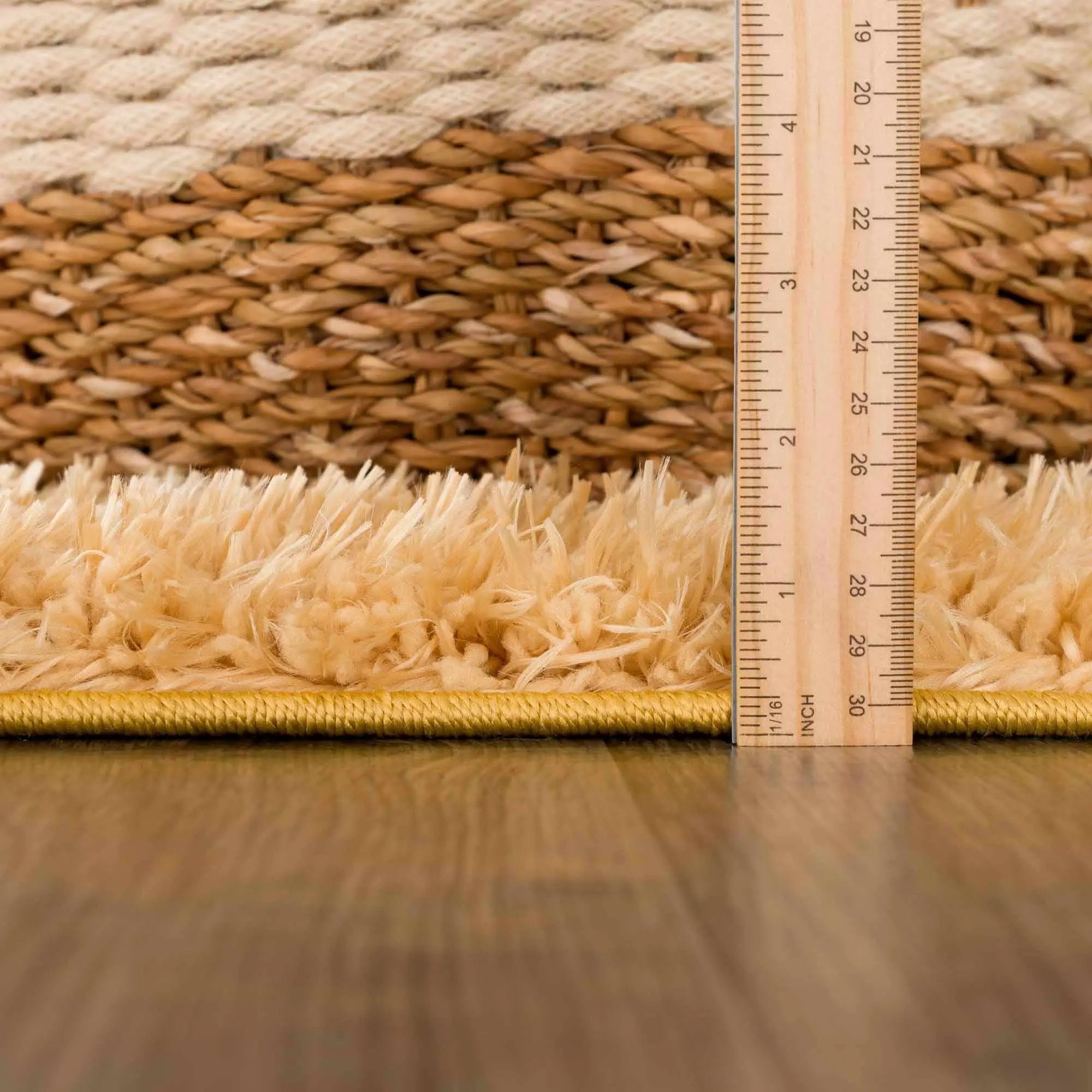 Faina Solid Gold Shag Washable Area Rug - Clearance by Boutique Rugs