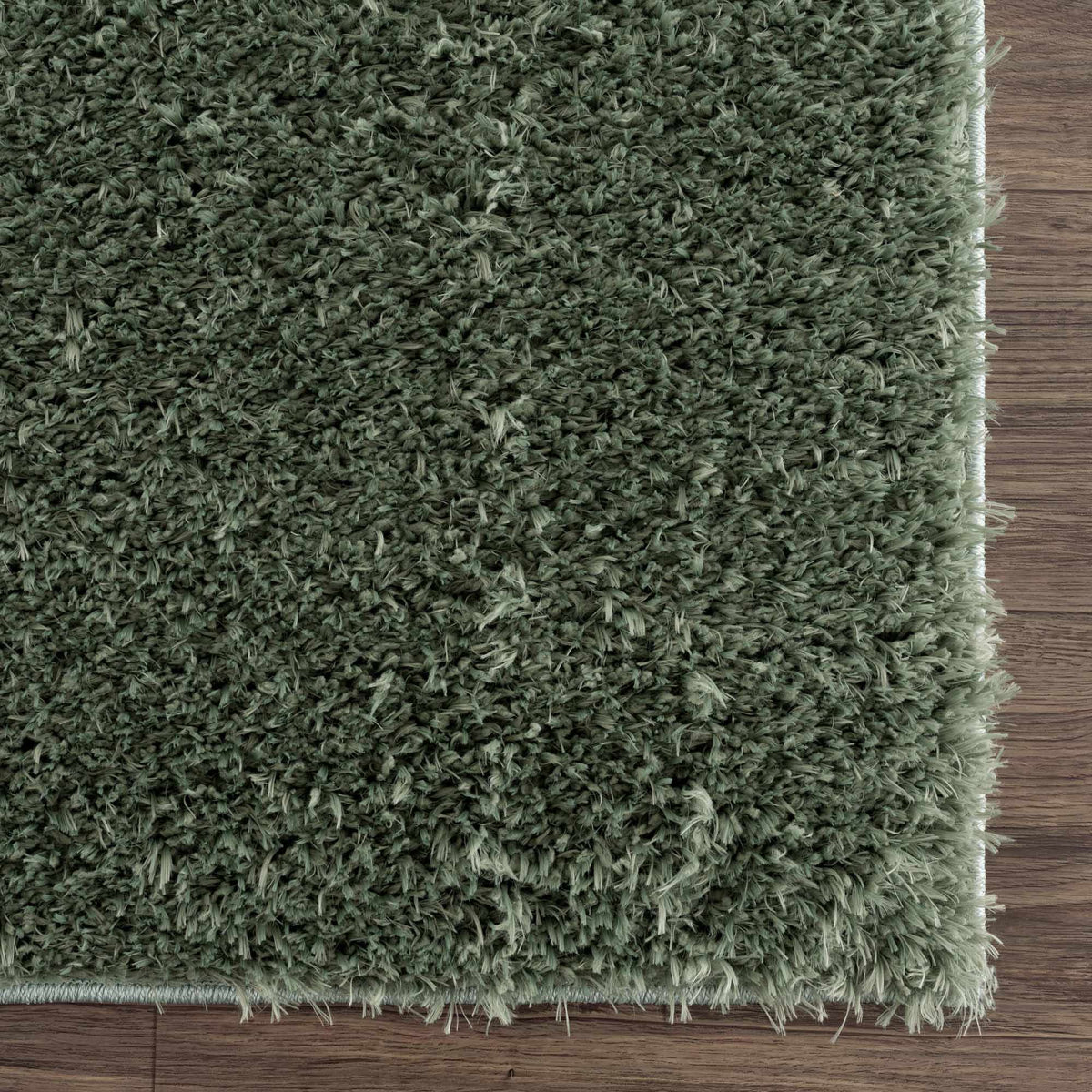 Faina Solid Green Shag Washable Area Rug - Clearance, photo 8 of 17