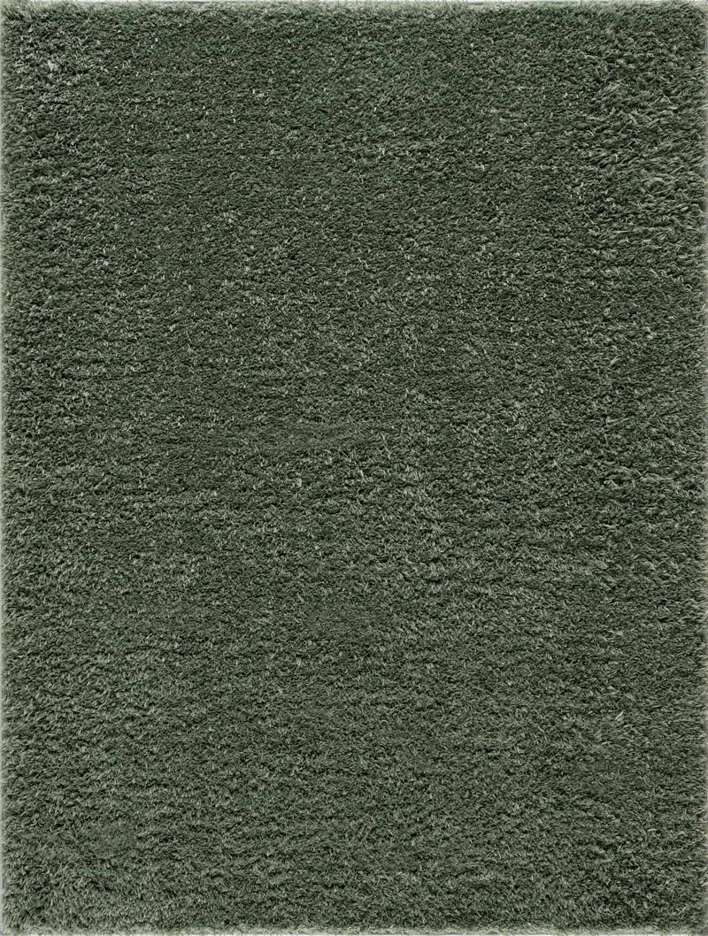 Faina Solid Green Shag Washable Area Rug - Clearance by Boutique Rugs