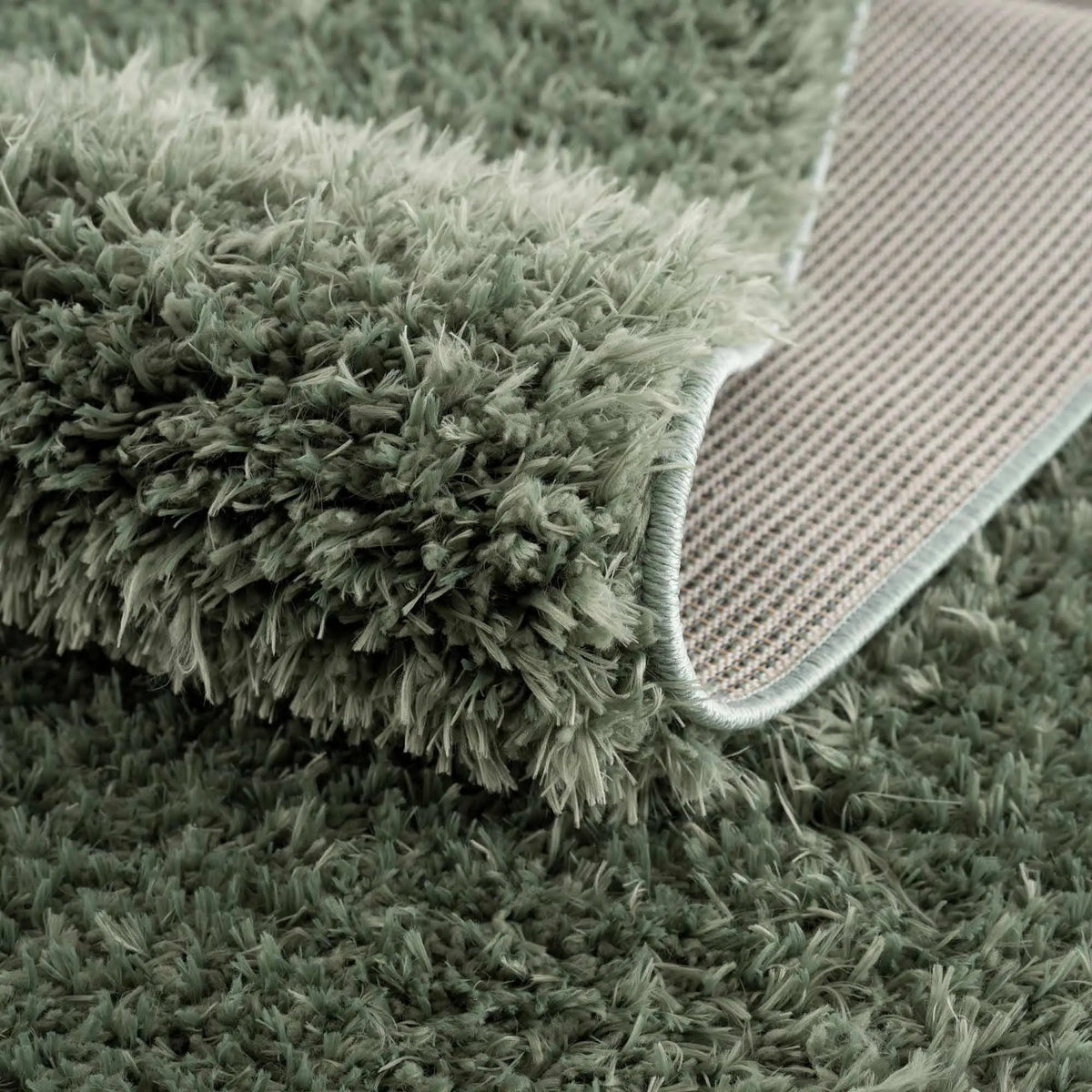 Faina Solid Green Shag Washable Area Rug - Clearance, photo 6 of 17