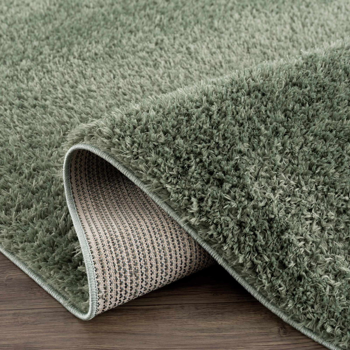 Faina Solid Green Shag Washable Area Rug - Clearance, photo 16 of 17