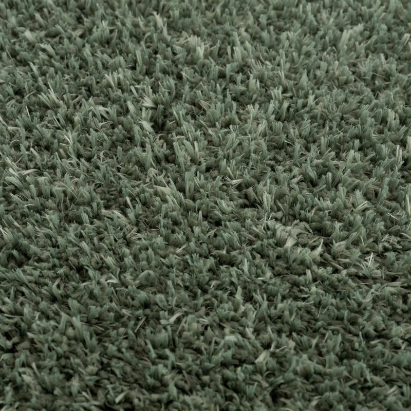 Faina Solid Green Shag Washable Area Rug - Clearance by Boutique Rugs