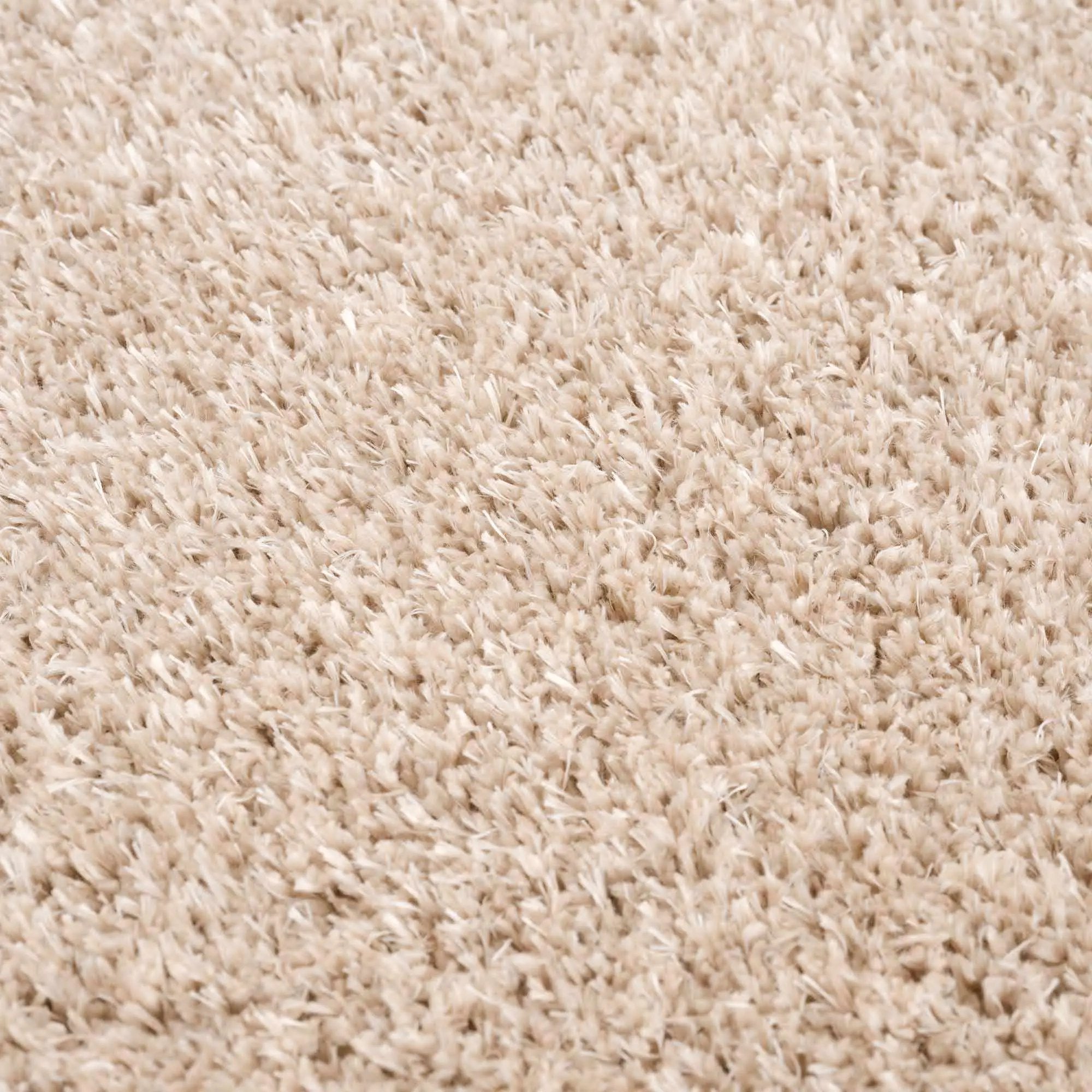 Faina Solid Beige Shag Rug Washable by Hauteloom