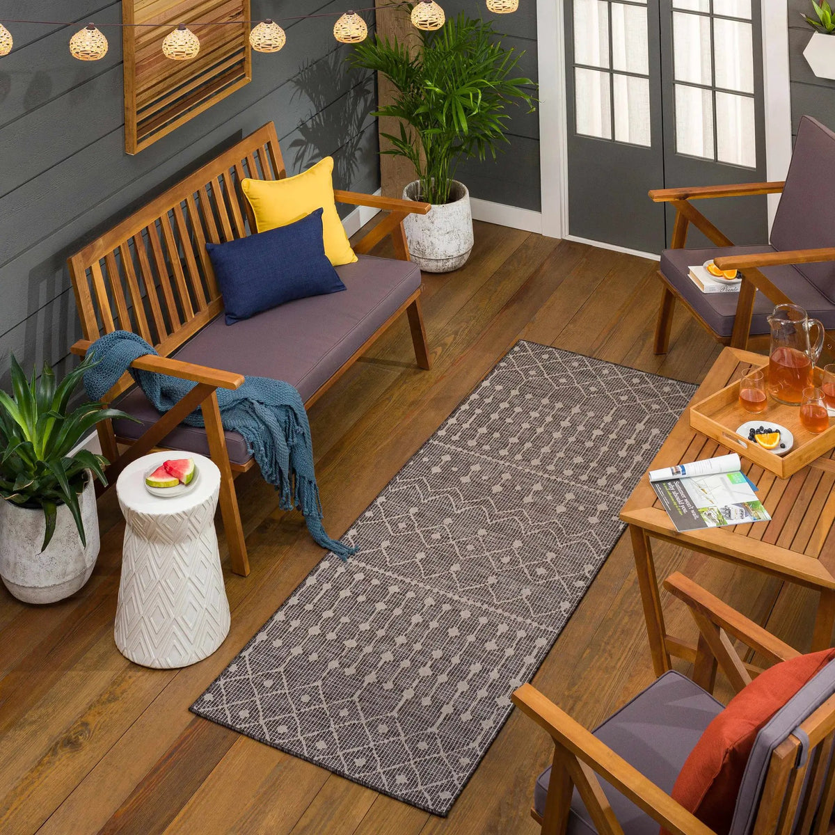 Hamel Flatweave Outdoor Area Carpet - Clearance, installed in a room 2