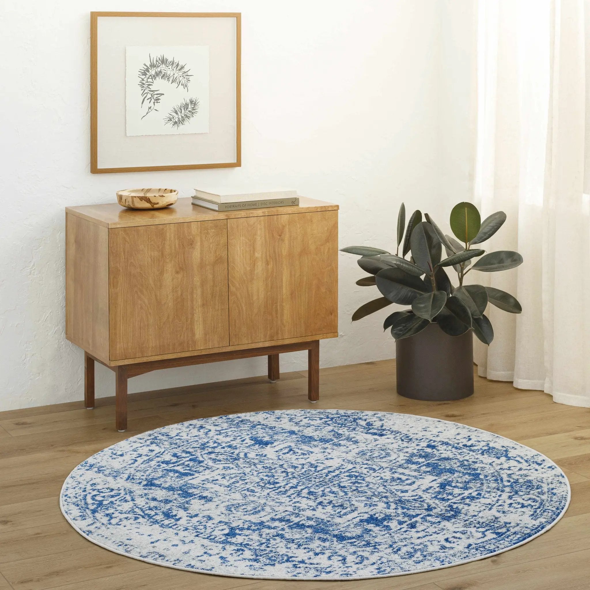 Rachel Navy Area Rug by Hauteloom