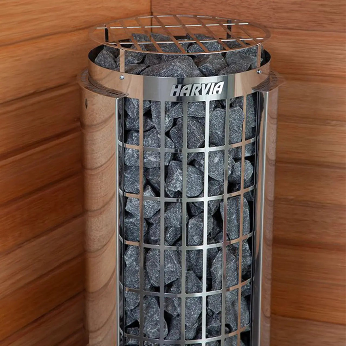 Harvia Cilindro UL Certified Electric Sauna Heater With Xenio CX45 Digital Control Panel & Sauna Stones [PC60/80/90/110E] (SAK86571) by SAKSBY WHOLESALE