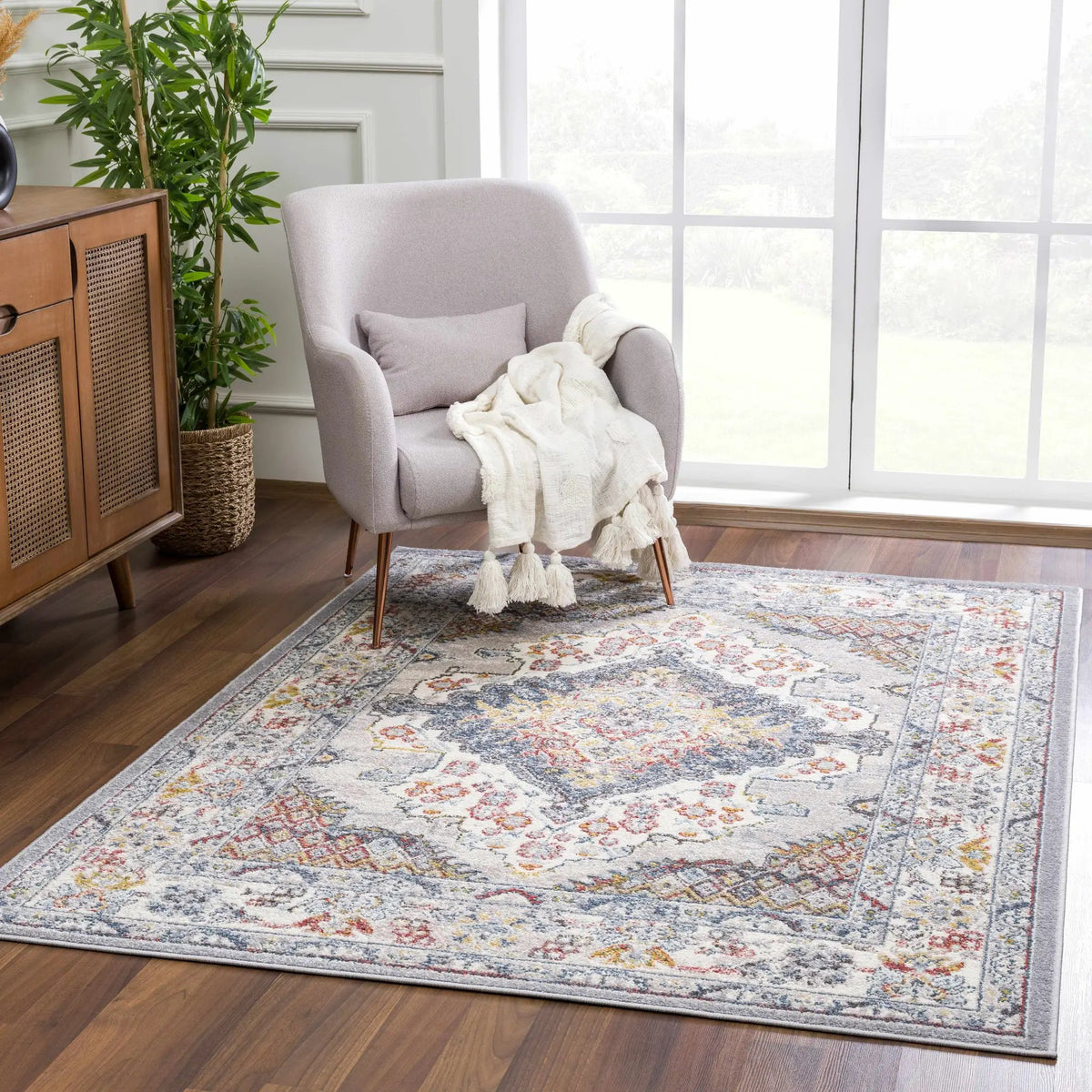 Haymond Area Rug, installed in a room