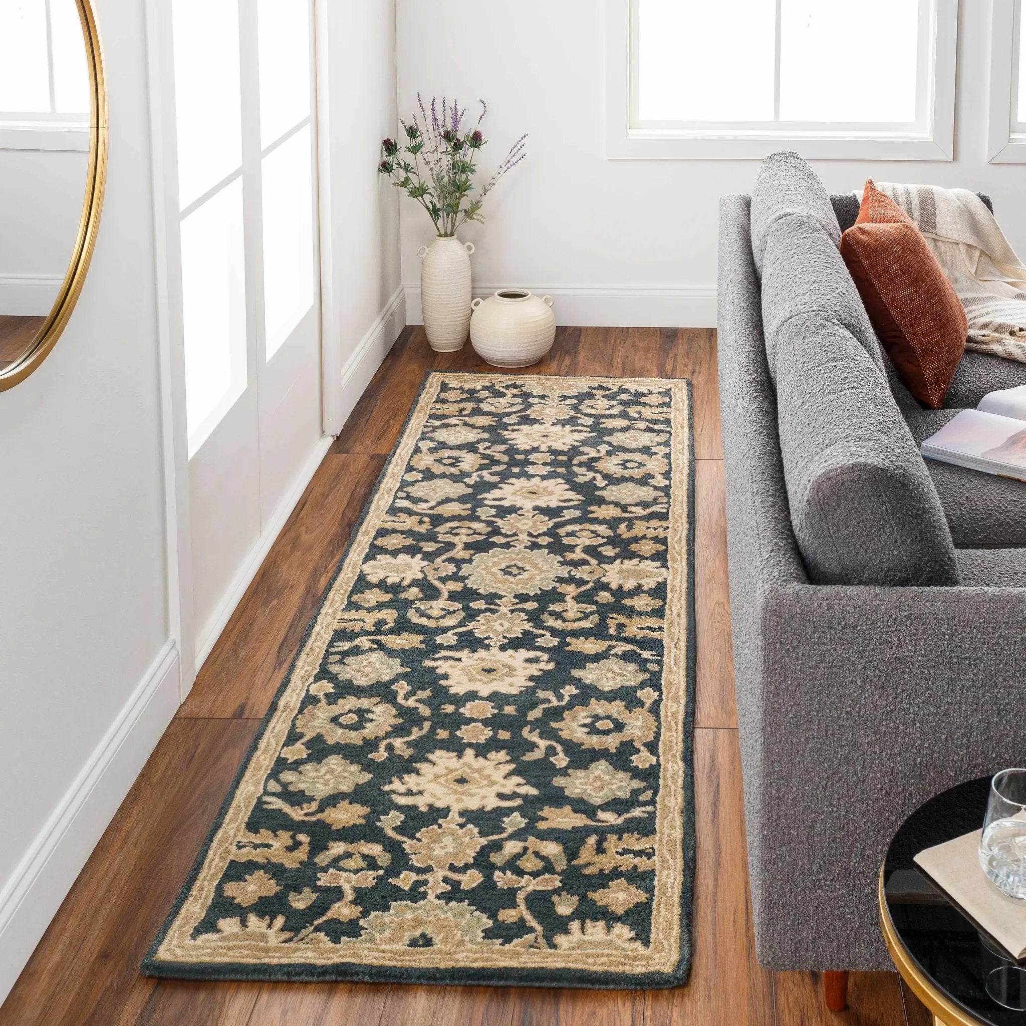 Caesar 1154 Navy Wool Rug by Boutique Rugs