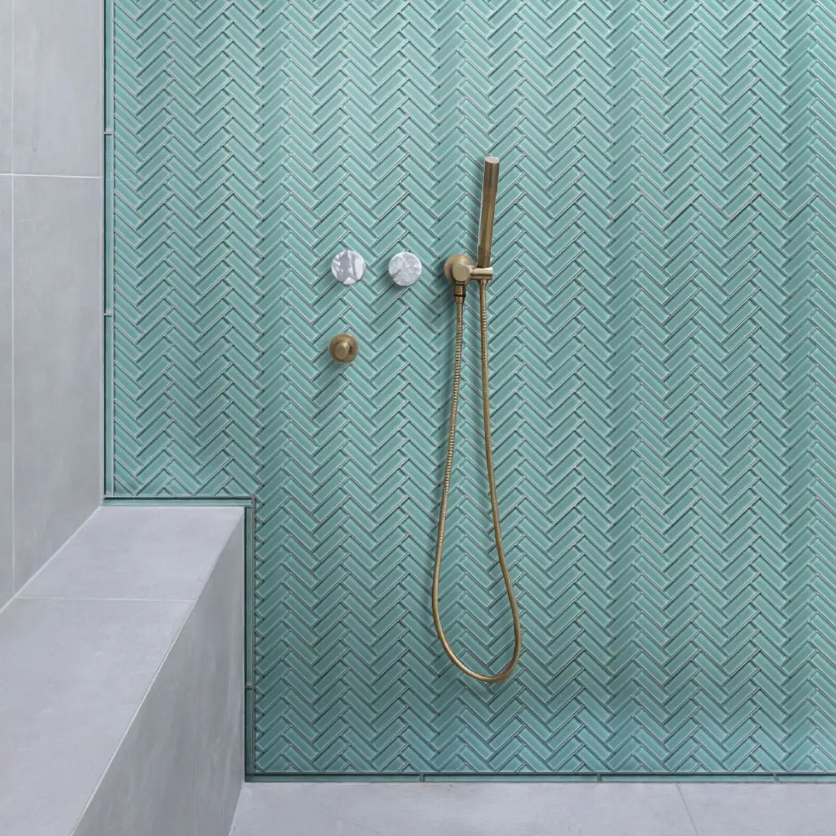 Sky Blue 11x13 Glossy Herringbone Glass Mosaic Tile (5 pack, 4.8125 sq ft/case) by Apollo Tile