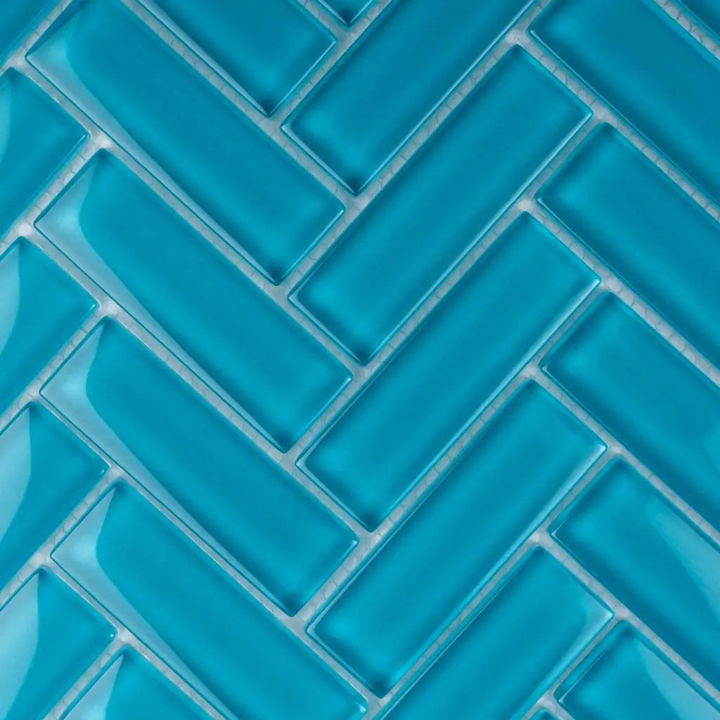 Sapphire Blue 11x13 Glossy Herringbone Glass Mosaic Tile (5 pack, 4.8125 sq ft/case) by Apollo Tile