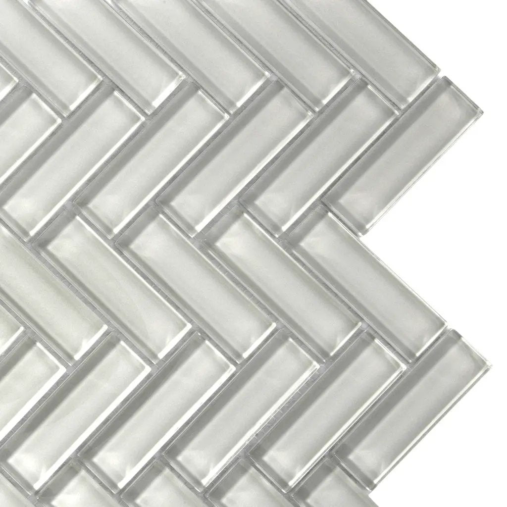 Beige 11x13 Glossy Herringbone Glass Mosaic Tile (5 pack, 4.8125 sq ft/case) by Apollo Tile