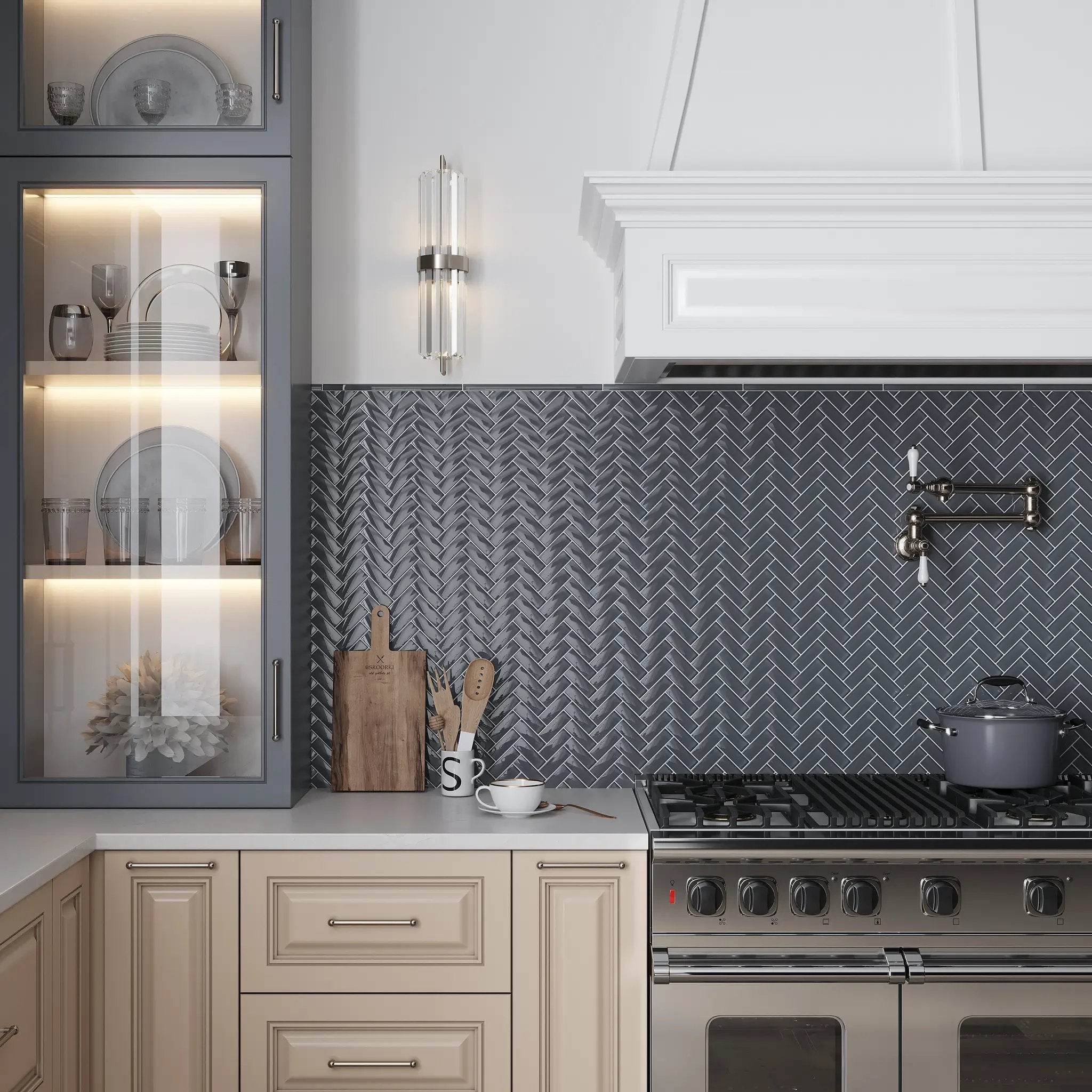 Dark Gray 0.5x12 Glass Glossy Pencil Tile Trim (10 pack, 0.5 sq ft/case) by Apollo Tile
