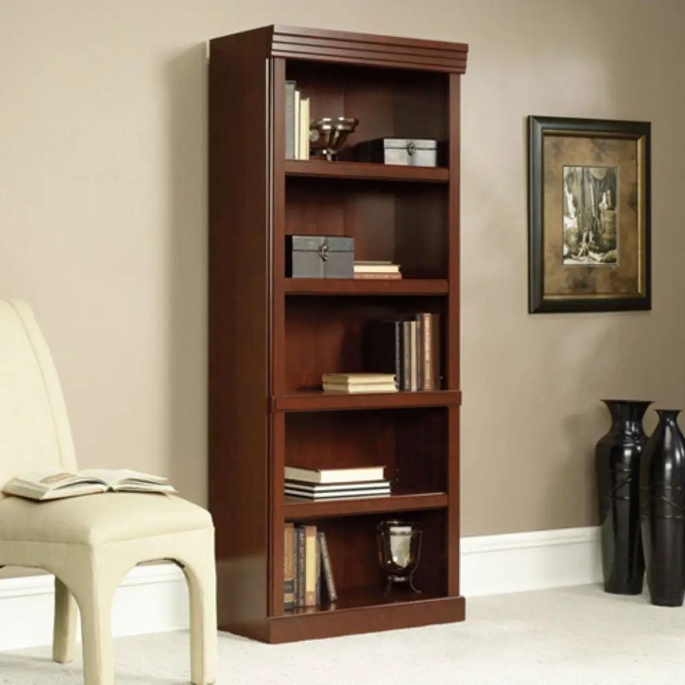 71-inch High 5-Shelf Wooden Bookcase in Cherry Finish by HomePacific