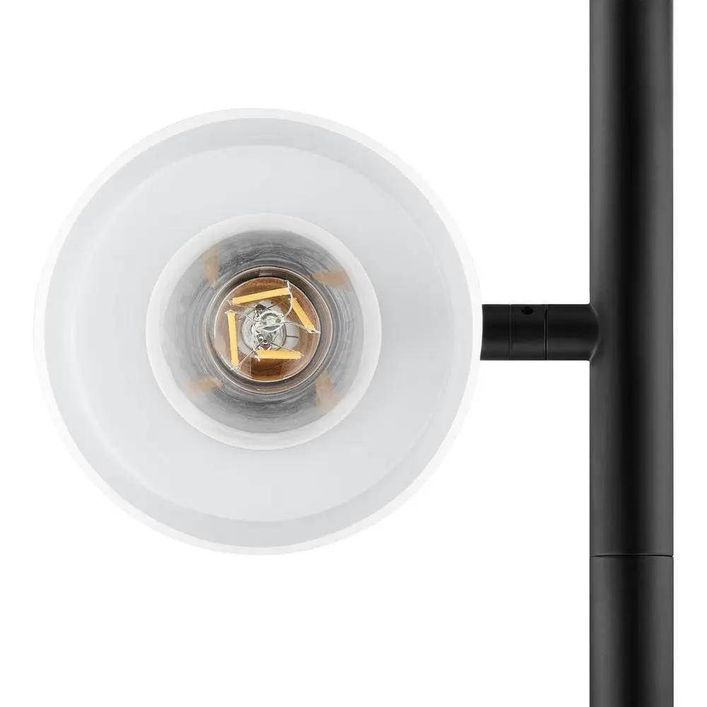 Modern 3-Light Floor Lamp in Black Metal Finish with White Plastic Shades by HomePacific