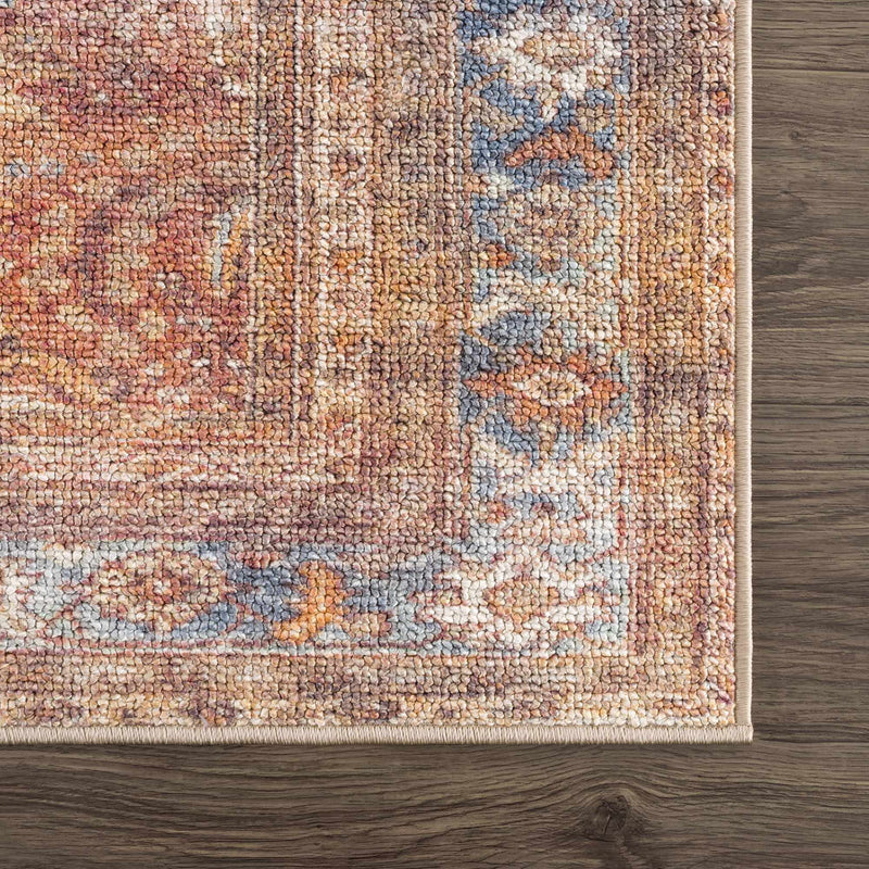 Anshu Peach Washable Area Rug - Clearance by Boutique Rugs