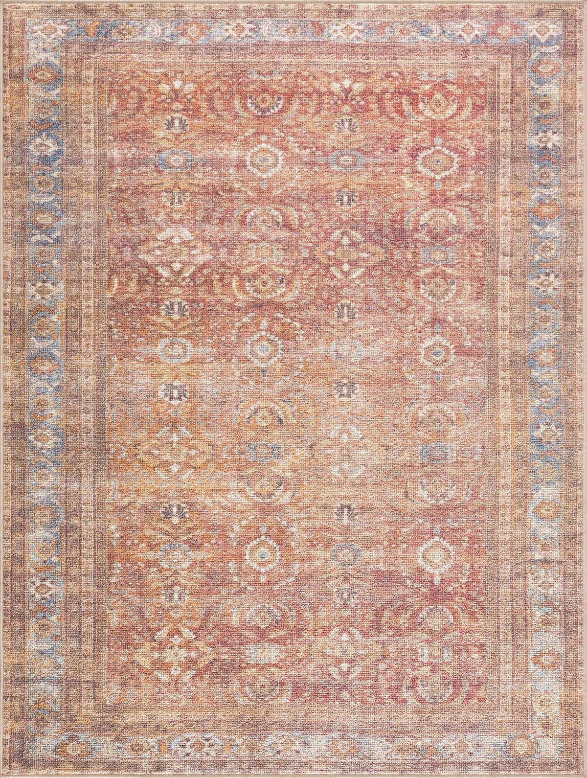 Anshu Peach Washable Area Rug - Clearance