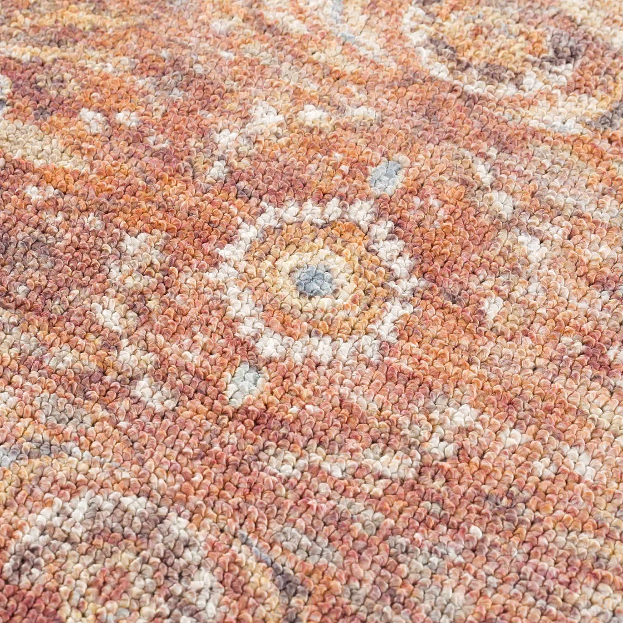 Anshu Peach Washable Area Rug - Clearance by Boutique Rugs
