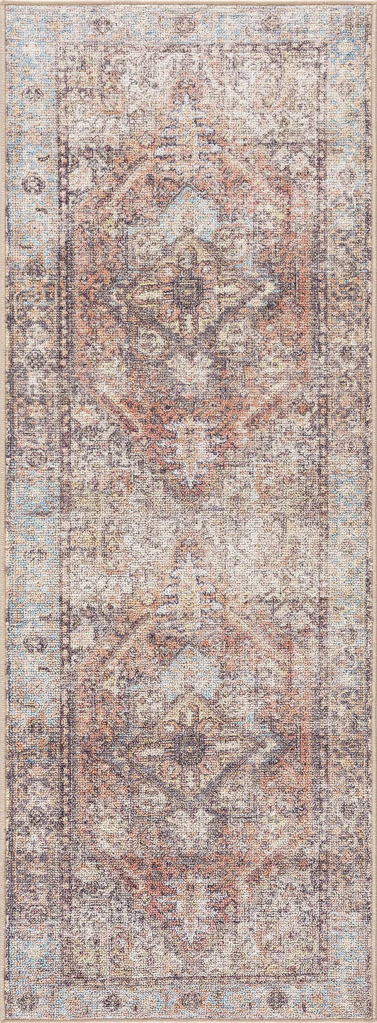 Beck Peach Washable Area Rug - Clearance by Boutique Rugs