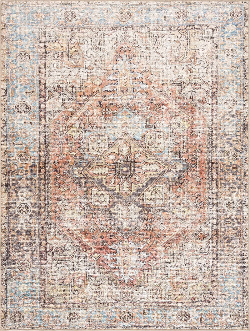 Beck Peach Washable Area Rug - Clearance by Boutique Rugs