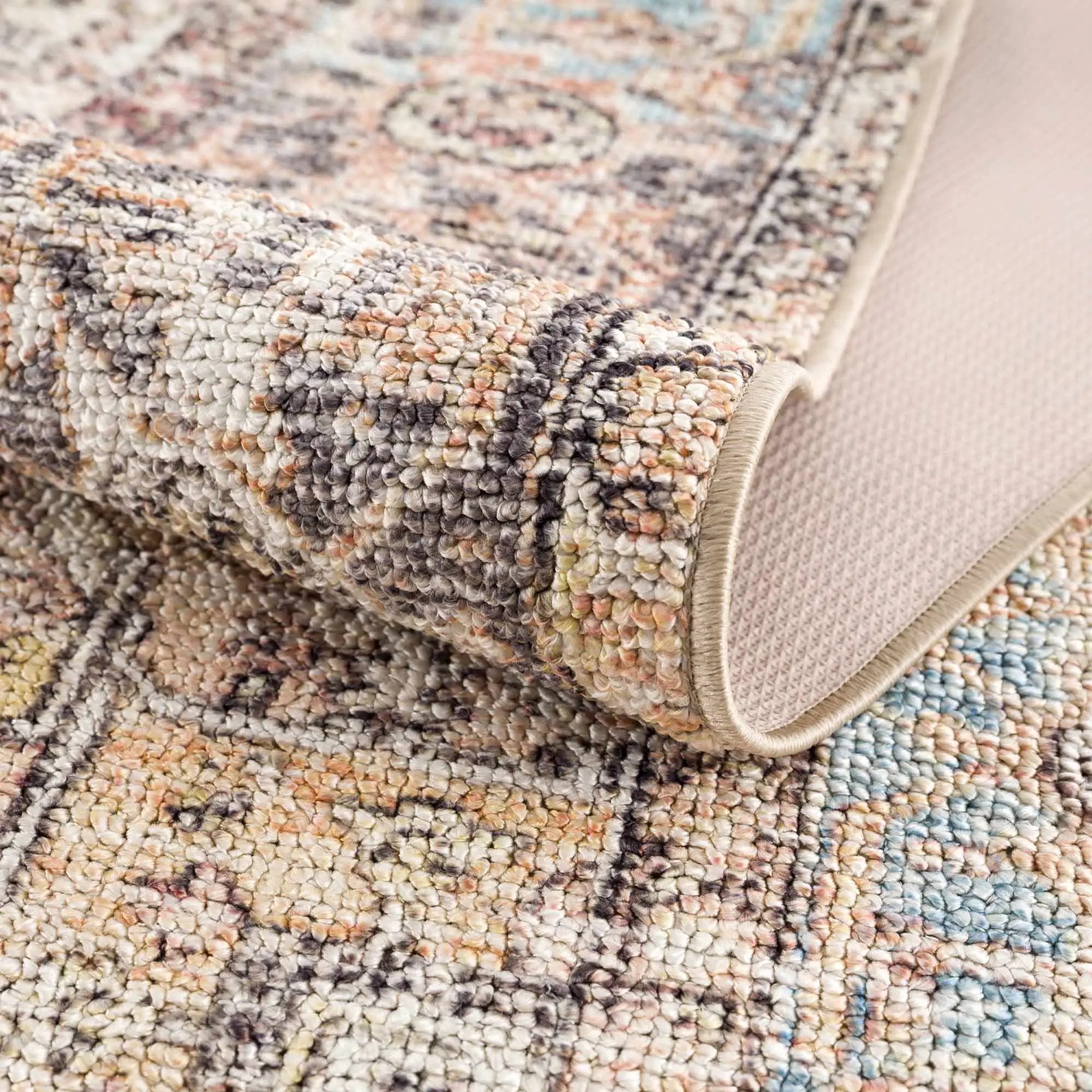 Beck Peach Washable Area Rug - Clearance by Boutique Rugs