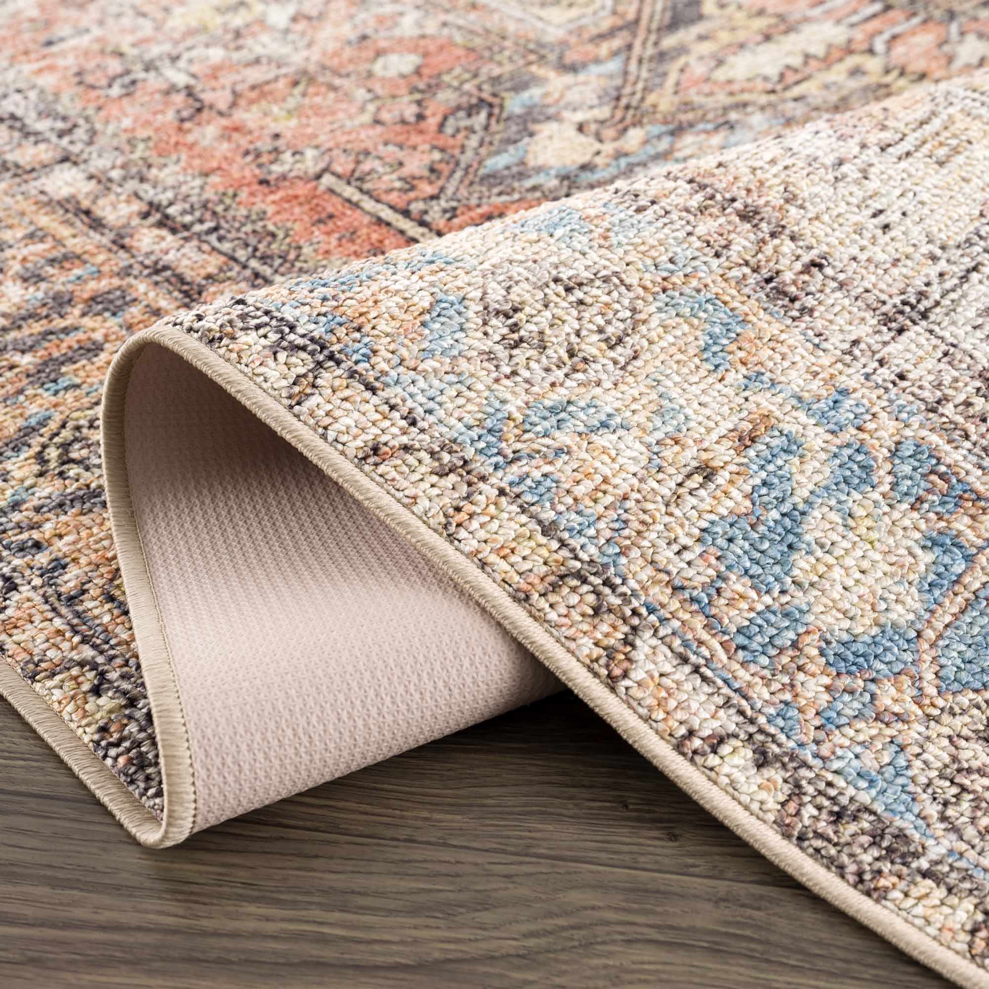 Beck Peach Washable Area Rug - Clearance by Boutique Rugs