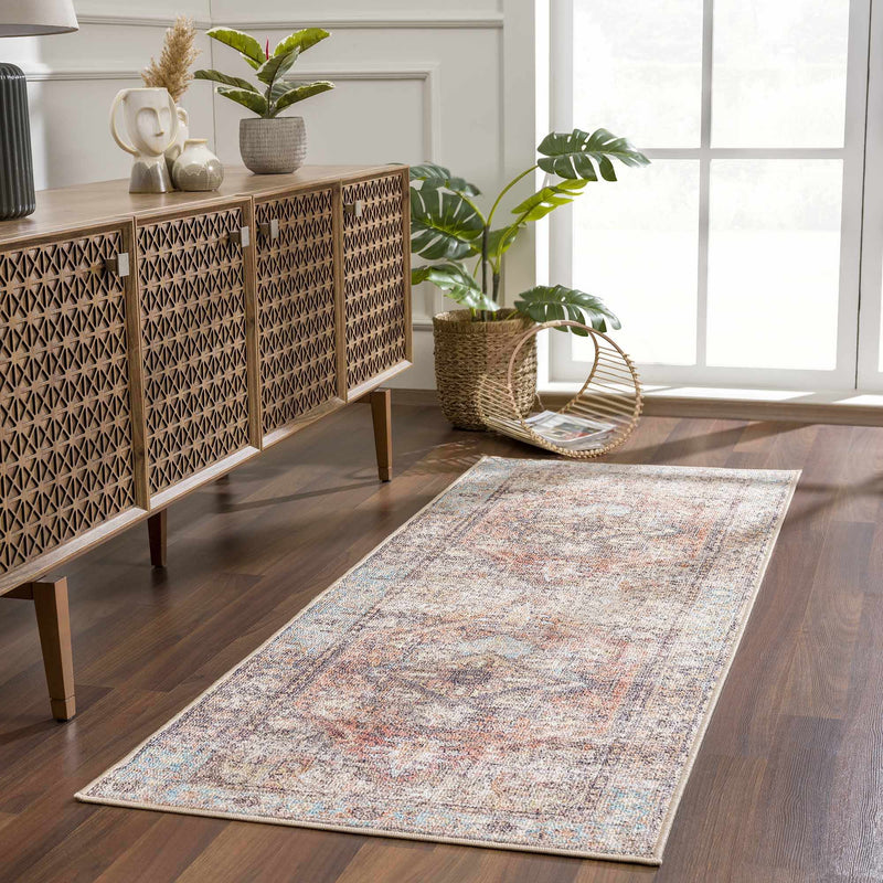 Beck Peach Washable Area Rug - Clearance by Boutique Rugs