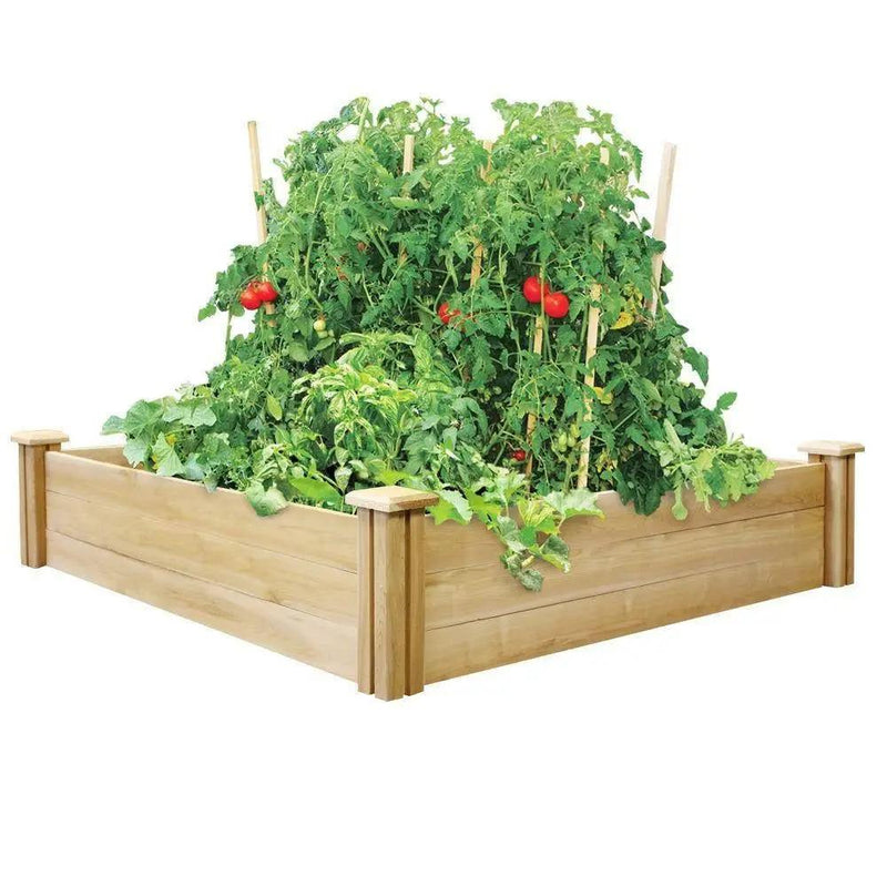 4ft x 4ft Outdoor Cedar Wood Raised Garden Bed Planter Box - Made in USA by HomePacific