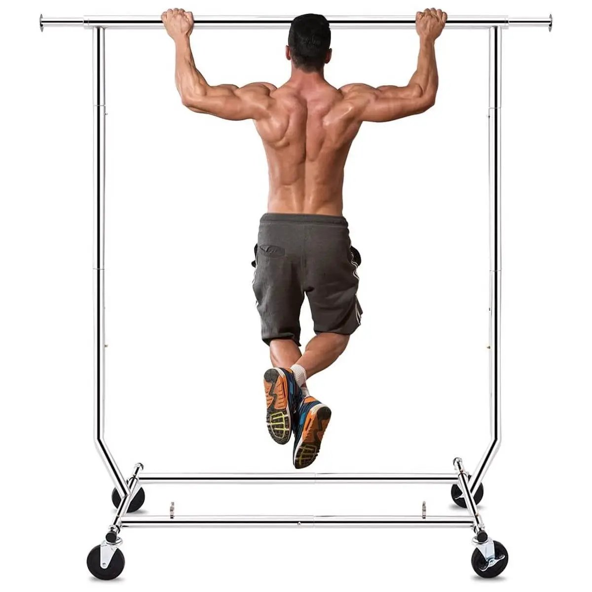 Heavy Duty Metal Clothing Garment Rack with Lockable Wheels - 250 lbs. Capacity by HomePacific