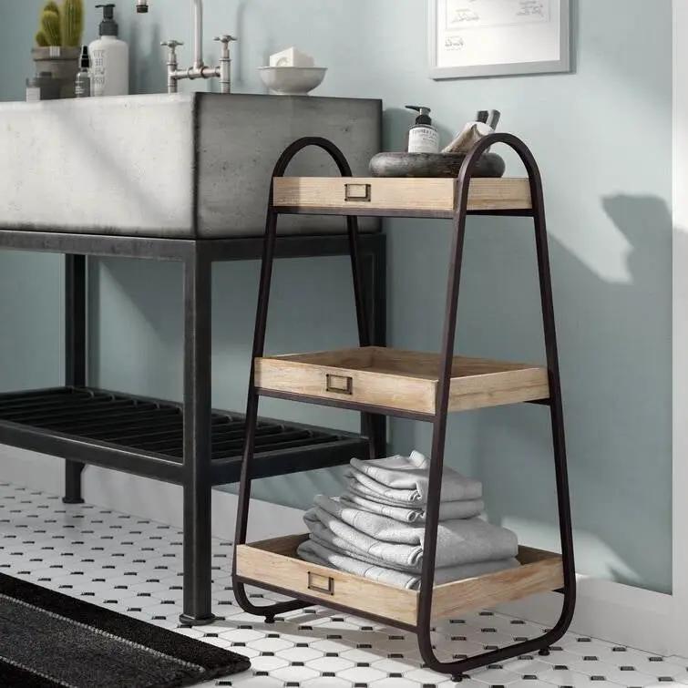 Industrial Freestanding 3-Tier Bathroom Storage Shelving Unit by HomePacific