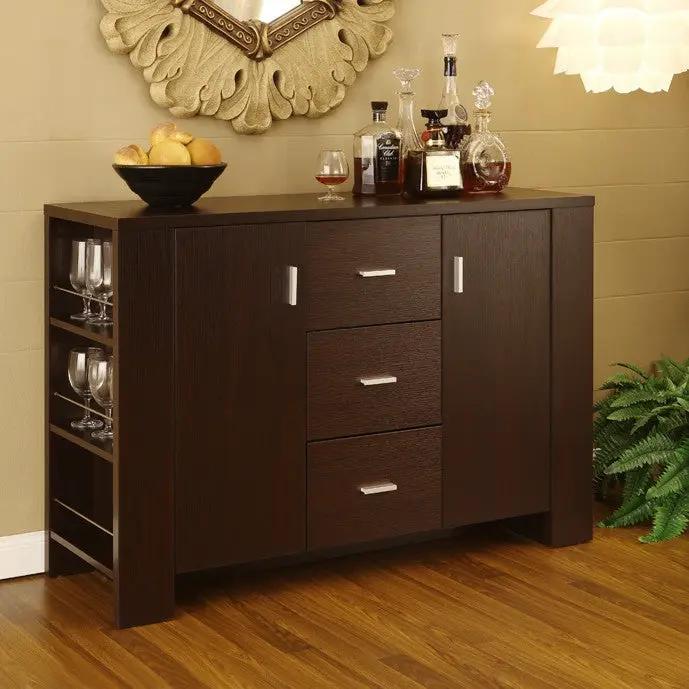 Modern Dining Buffet Sideboard Server in Cappuccino Finish by HomePacific