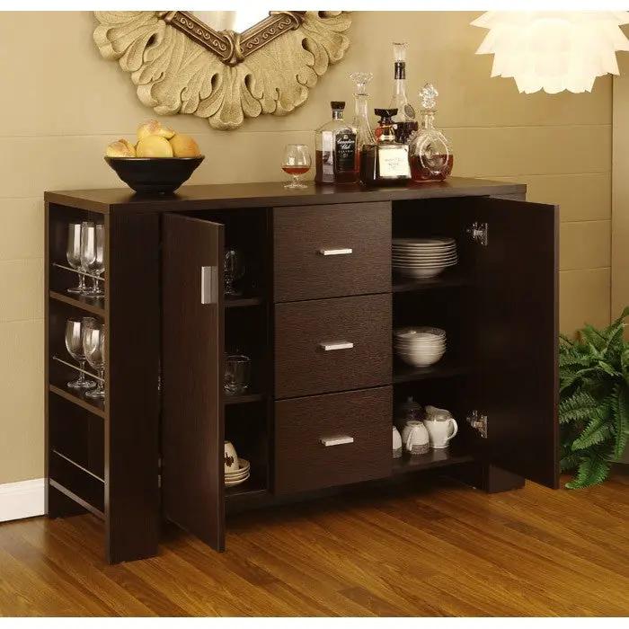 Modern Dining Buffet Sideboard Server in Cappuccino Finish by HomePacific