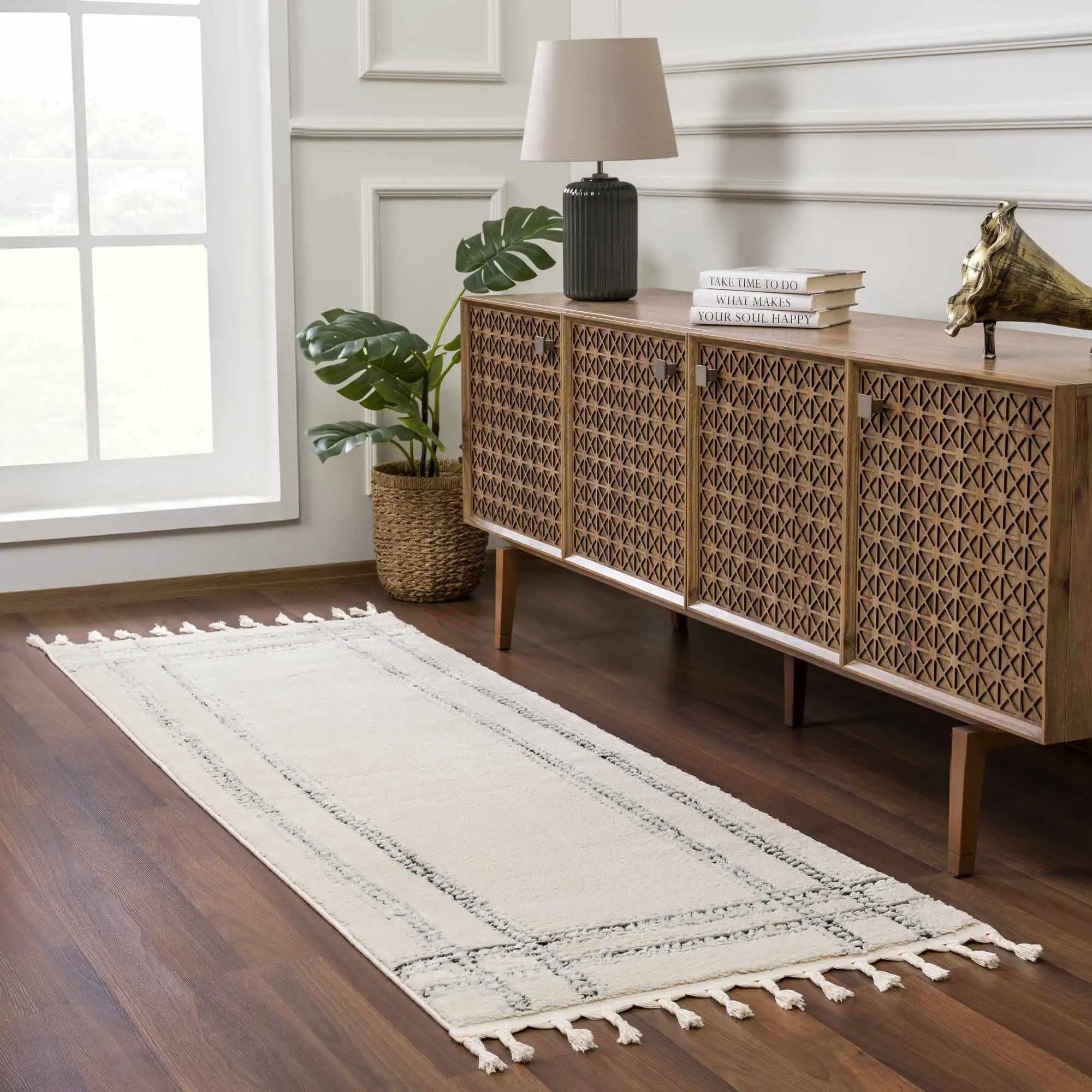 Ryuu Black & White Area Rug - Clearance by Boutique Rugs