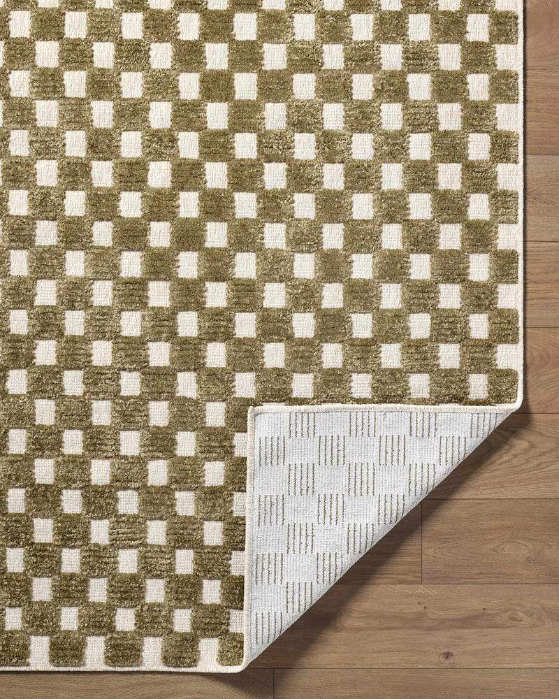 Anthea Olive Washable Area Rug by Boutique Rugs