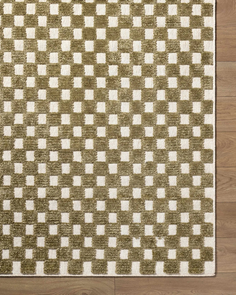 Anthea Olive Washable Area Rug by Boutique Rugs