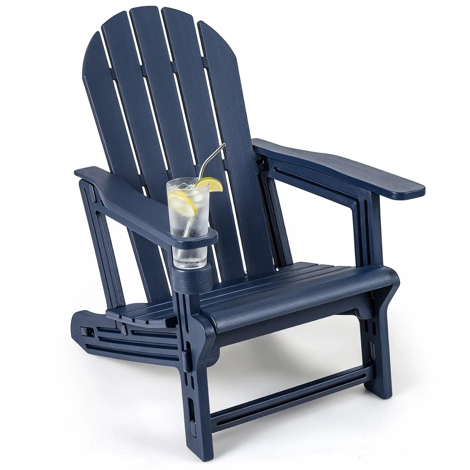 HDPE Adirondack Chair with Cup Holder - Weather Resistant by DirectDeals