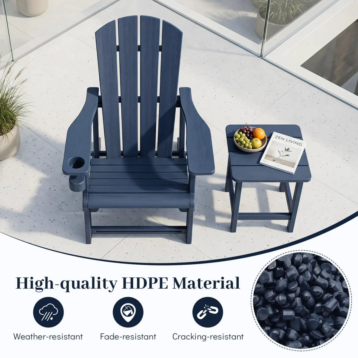 HDPE Adirondack Chair with Realistic Wood Grain, photo 14 of 24