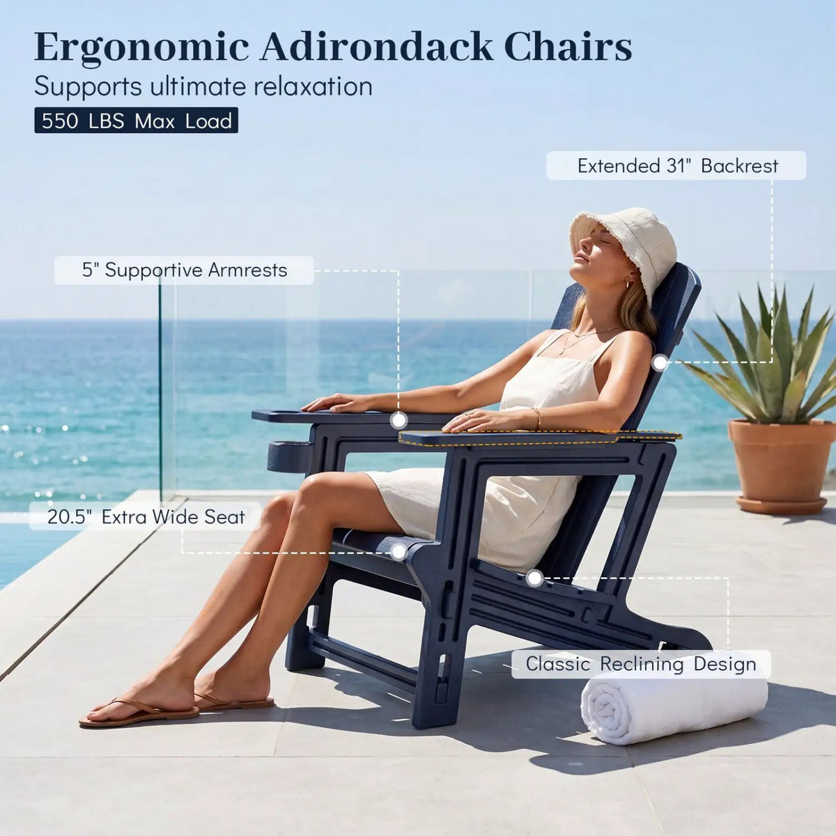 HDPE Adirondack Chair with Realistic Wood Grain, photo 16 of 24