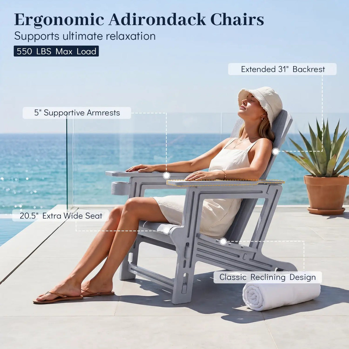 HDPE Adirondack Chair with Realistic Wood Grain, photo 24 of 24