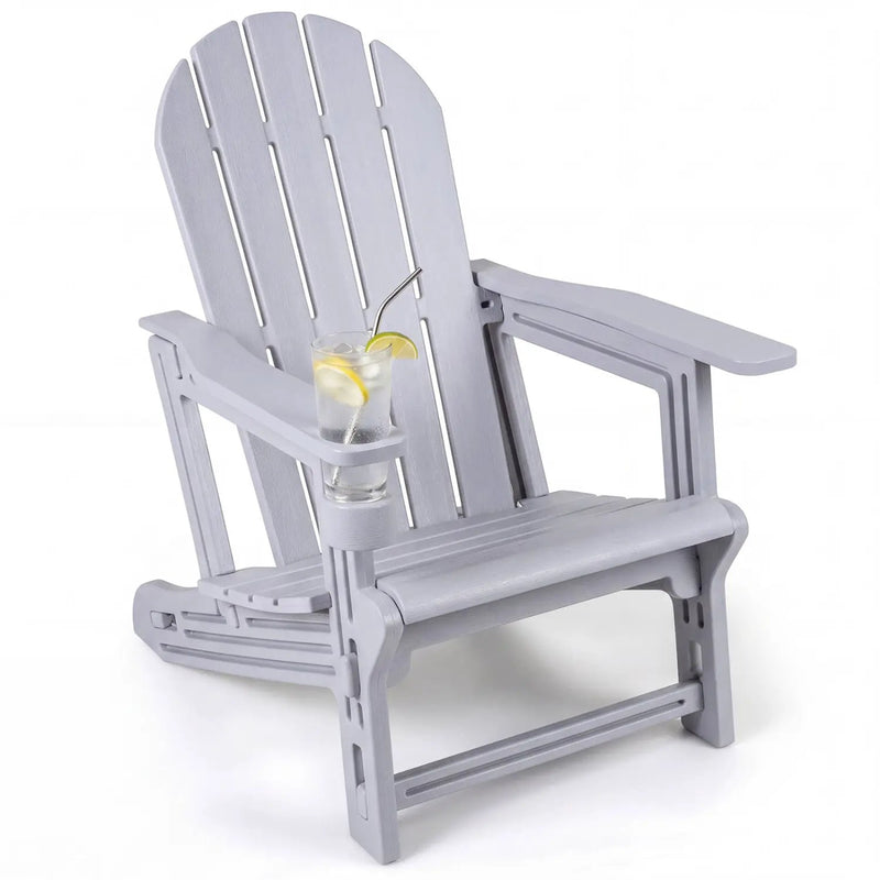 HDPE Adirondack Chair with Cup Holder - Weather Resistant by DirectDeals