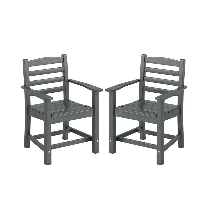 HDPE All Weather Patio Dining Chairs Set of 2 with Wide Armrests by DirectDeals