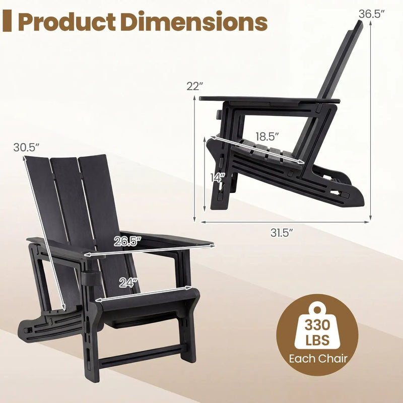 Adirondack Chair with Cup Holder - HDPE Outdoor Seating by DirectDeals