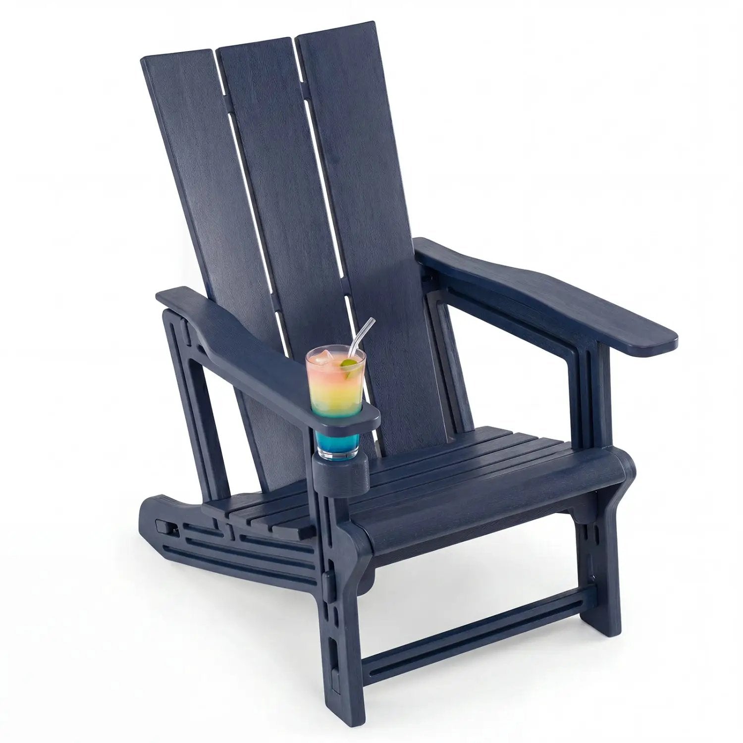 Adirondack Chair with Cup Holder - HDPE Outdoor Seating by DirectDeals