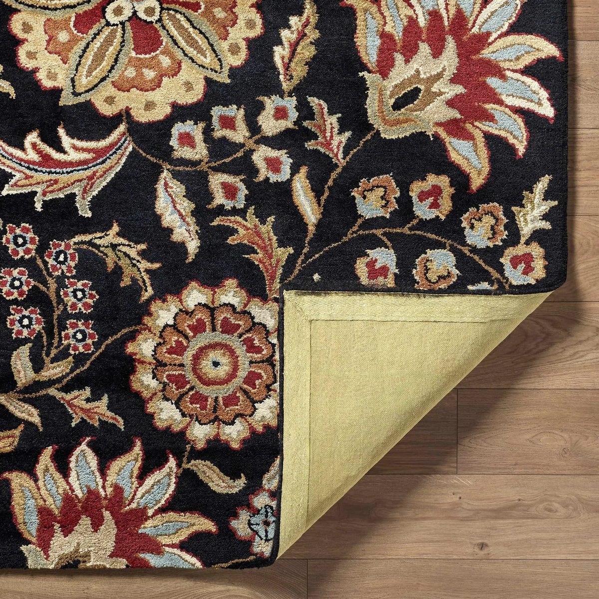 Heaters Black Floral Wool Carpet, photo 19 of 20