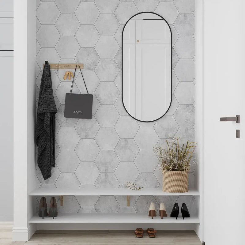 Soft White 9x11 Matte Hexagon Porcelain Tile (16 pack, 8.07 sq ft/case) by Apollo Tile