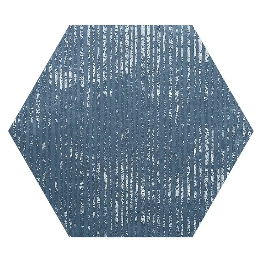 Indigo Blue 9x11 Textured Hexagon Porcelain Tile (16 pack, 8.07 sq ft/case) by Apollo Tile