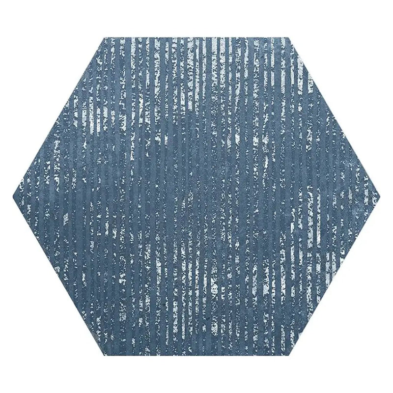 Indigo Blue 9x11 Textured Hexagon Porcelain Tile (16 pack, 8.07 sq ft/case) by Apollo Tile