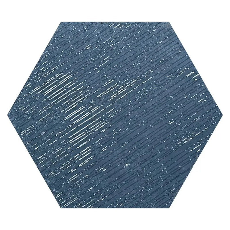 Indigo Blue 9x11 Textured Hexagon Porcelain Tile (16 pack, 8.07 sq ft/case) by Apollo Tile