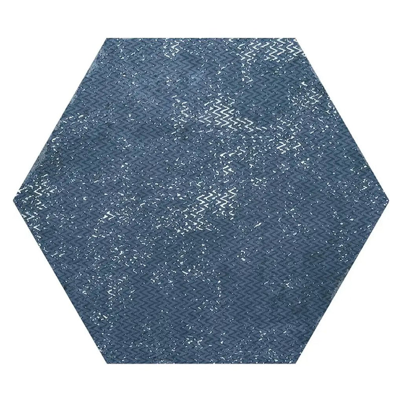Indigo Blue 9x11 Textured Hexagon Porcelain Tile (16 pack, 8.07 sq ft/case) by Apollo Tile